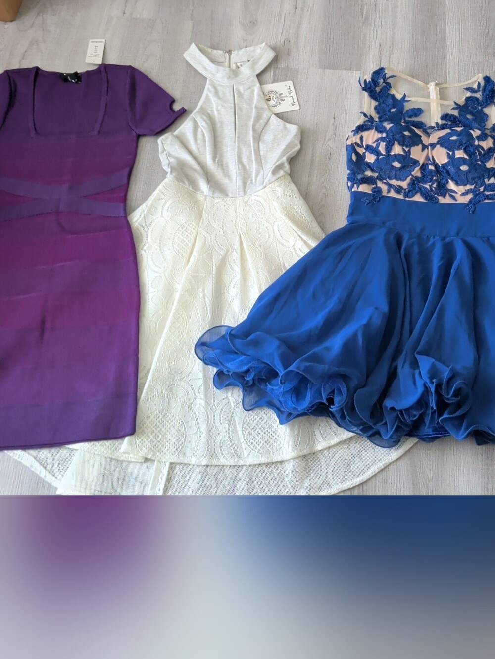NEW Lot Of Three Dresses, Bebe, Angel Biba, Chi chi Mini Dresses XS/0
